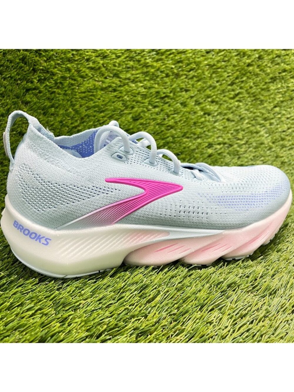 Brooks Glycerin Flex Womens Size 9 Blue Pink Athletic Running Shoes Sneakers